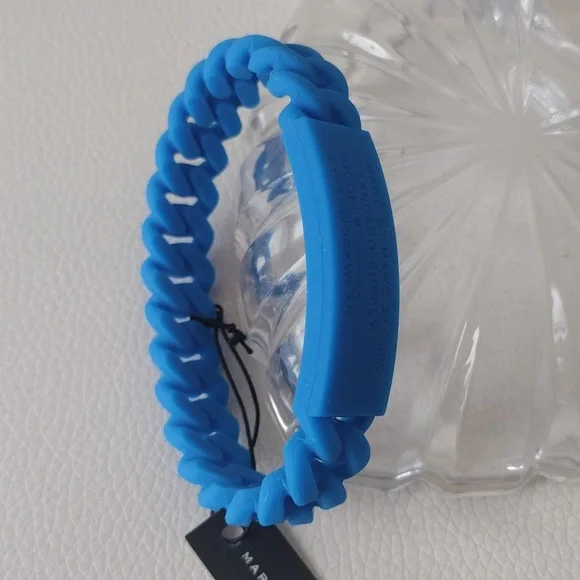 Marc By Marc Jacobs Vibrant Blue Coiled Silicone Jewelry Bracelet - Picture 9 of 9